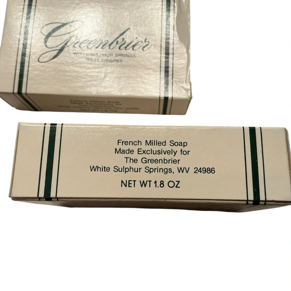 Vintage Greenbies resort white sulphur springs French milled soap bars 3 count